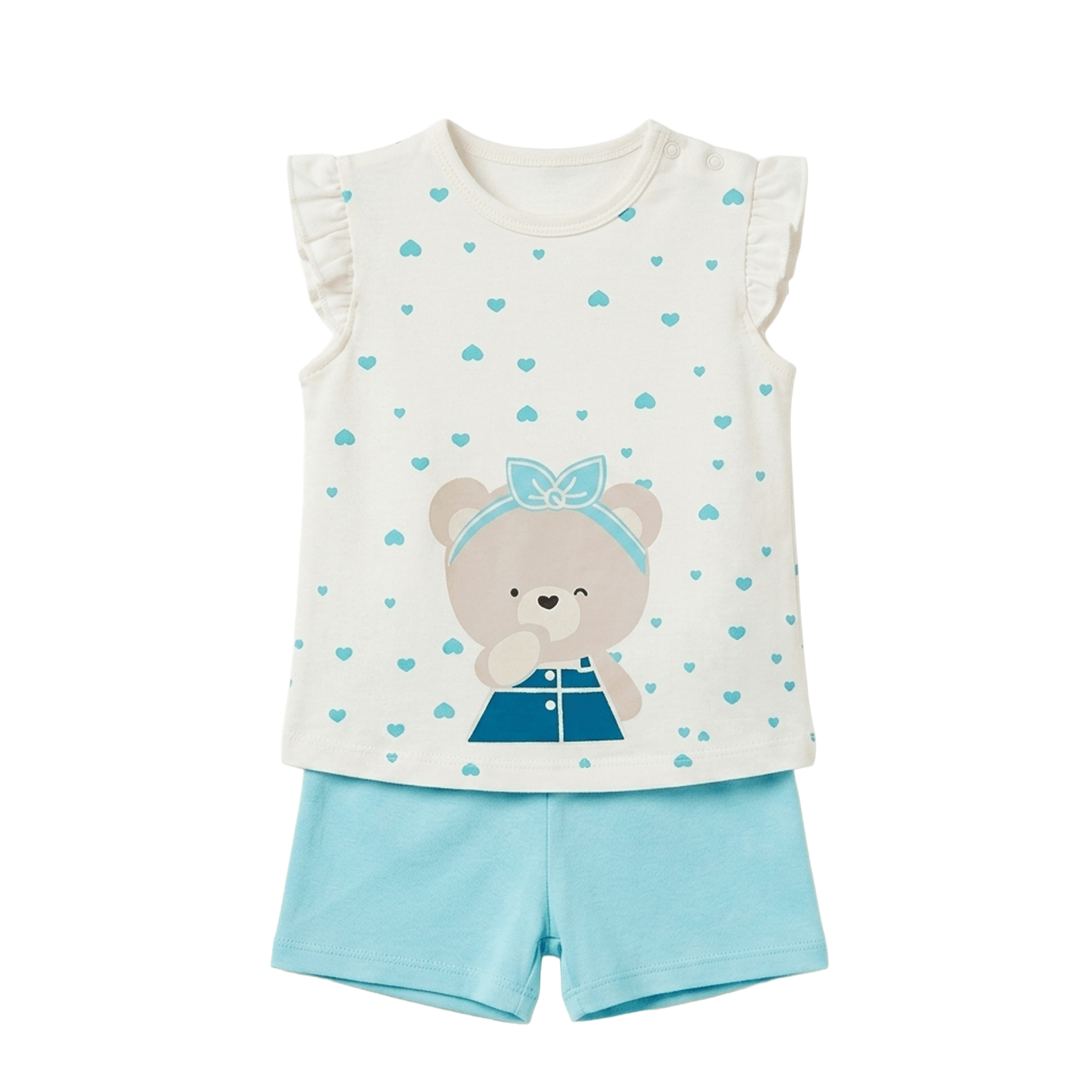 Baby Girls' Summer Set – T-Shirt & Shorts (Baby Care)