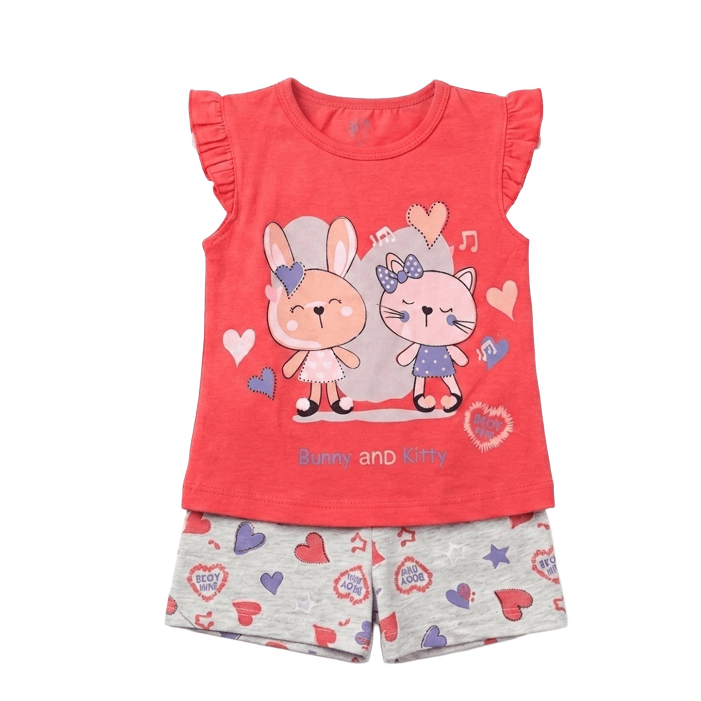 Baby Girls' Summer Set – T-Shirt & Shorts (Hoppy & Lotty)