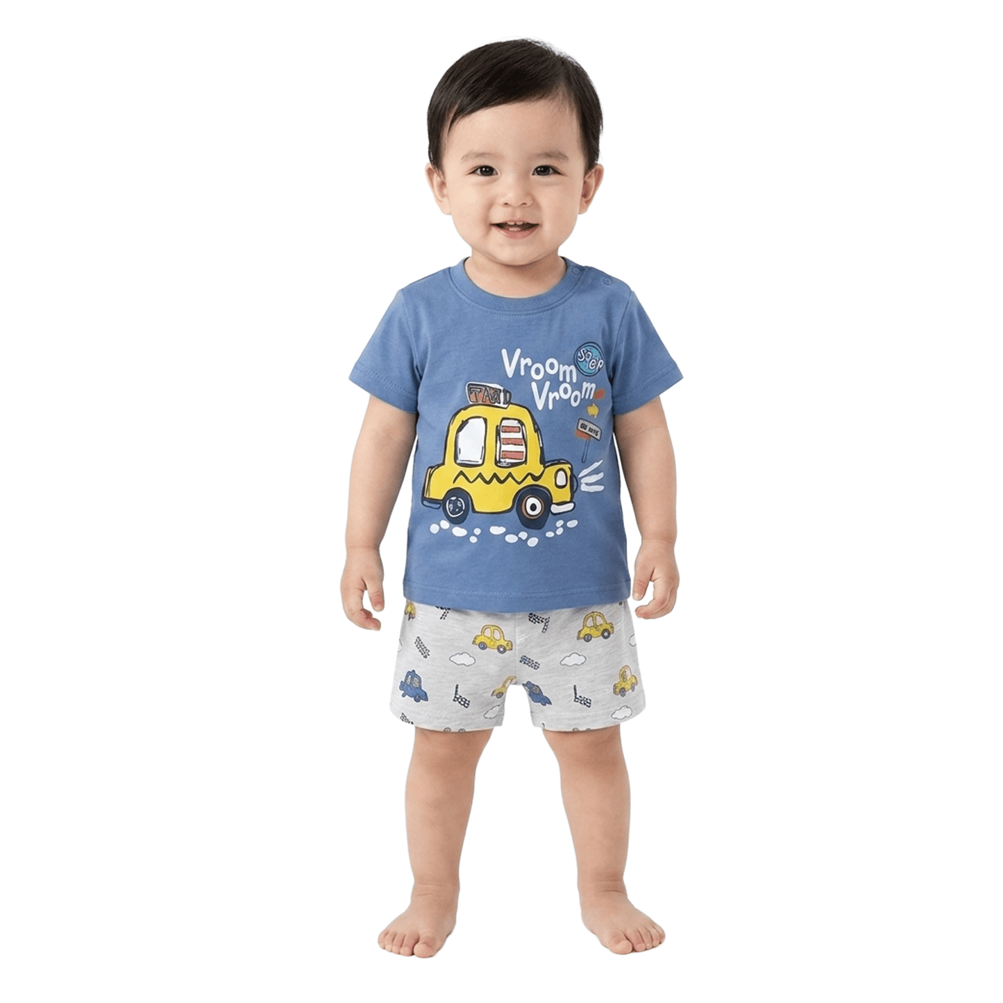 Boys' Summer Set – T-Shirt & Shorts (Vroom Vroom)