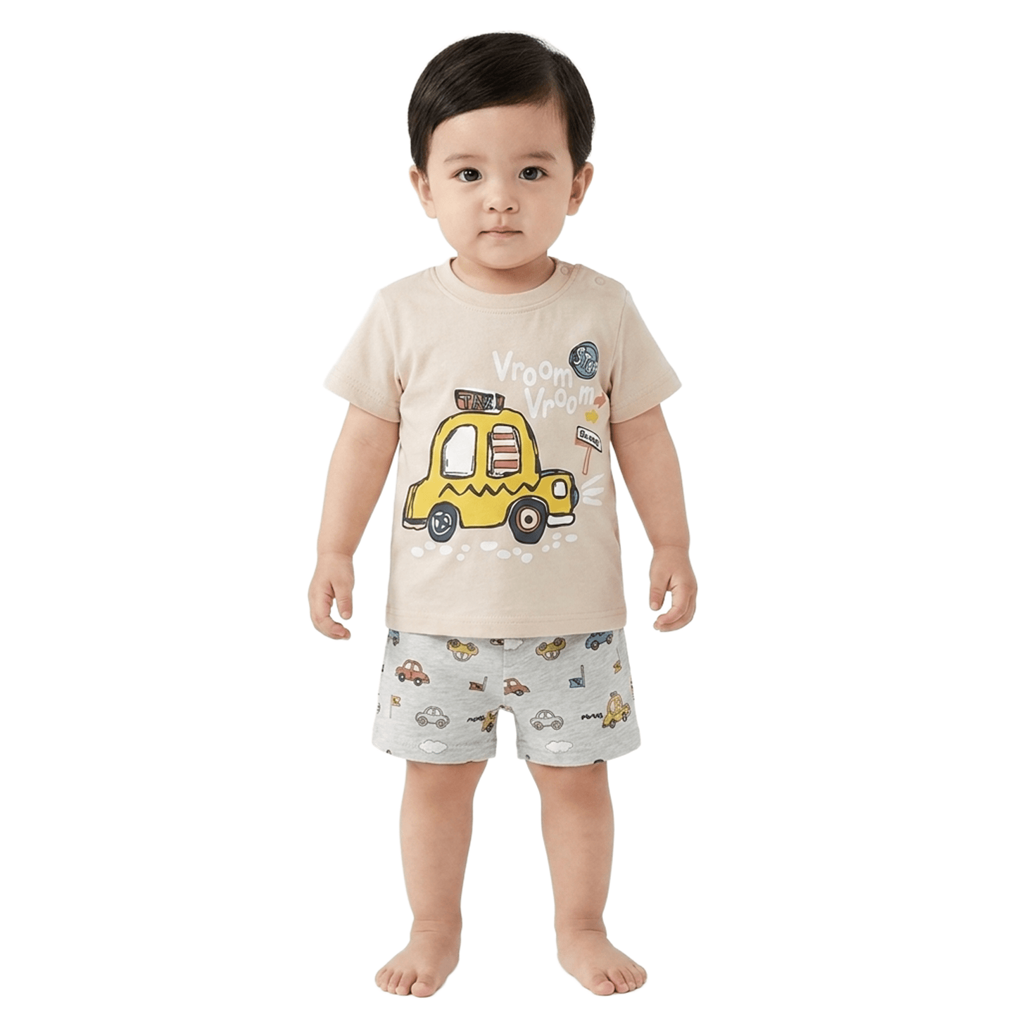 Boys' Summer Set – T-Shirt & Shorts (Vroom Vroom)