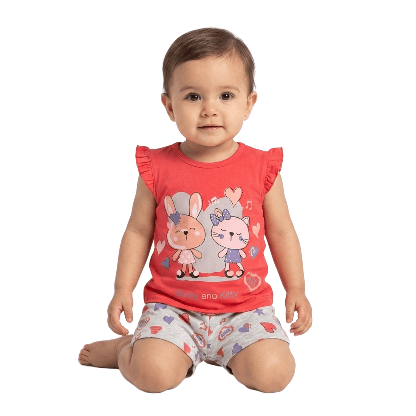 Baby Girls' Summer Set – T-Shirt & Shorts (Hoppy & Lotty)
