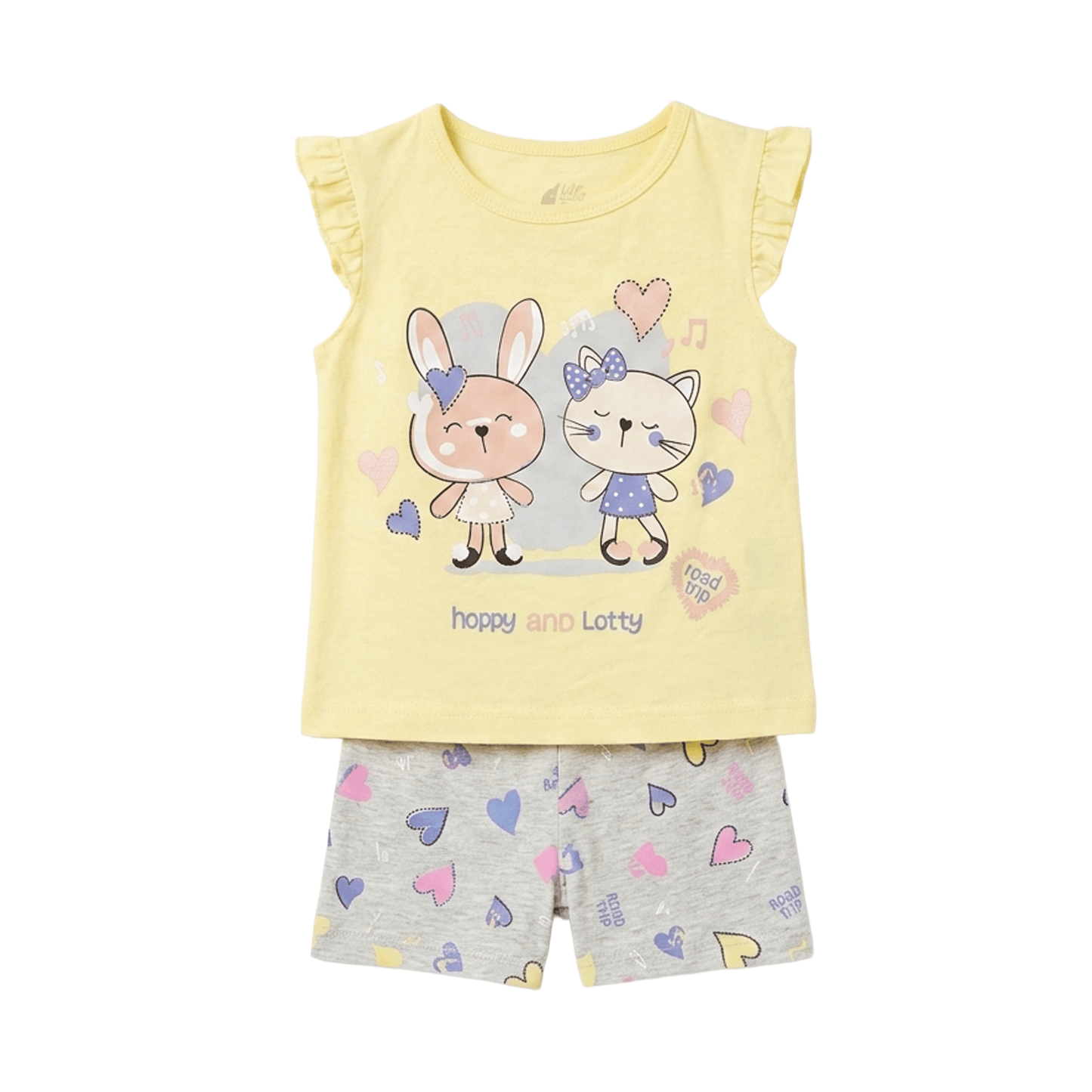 Baby Girls' Summer Set – T-Shirt & Shorts (Hoppy & Lotty)
