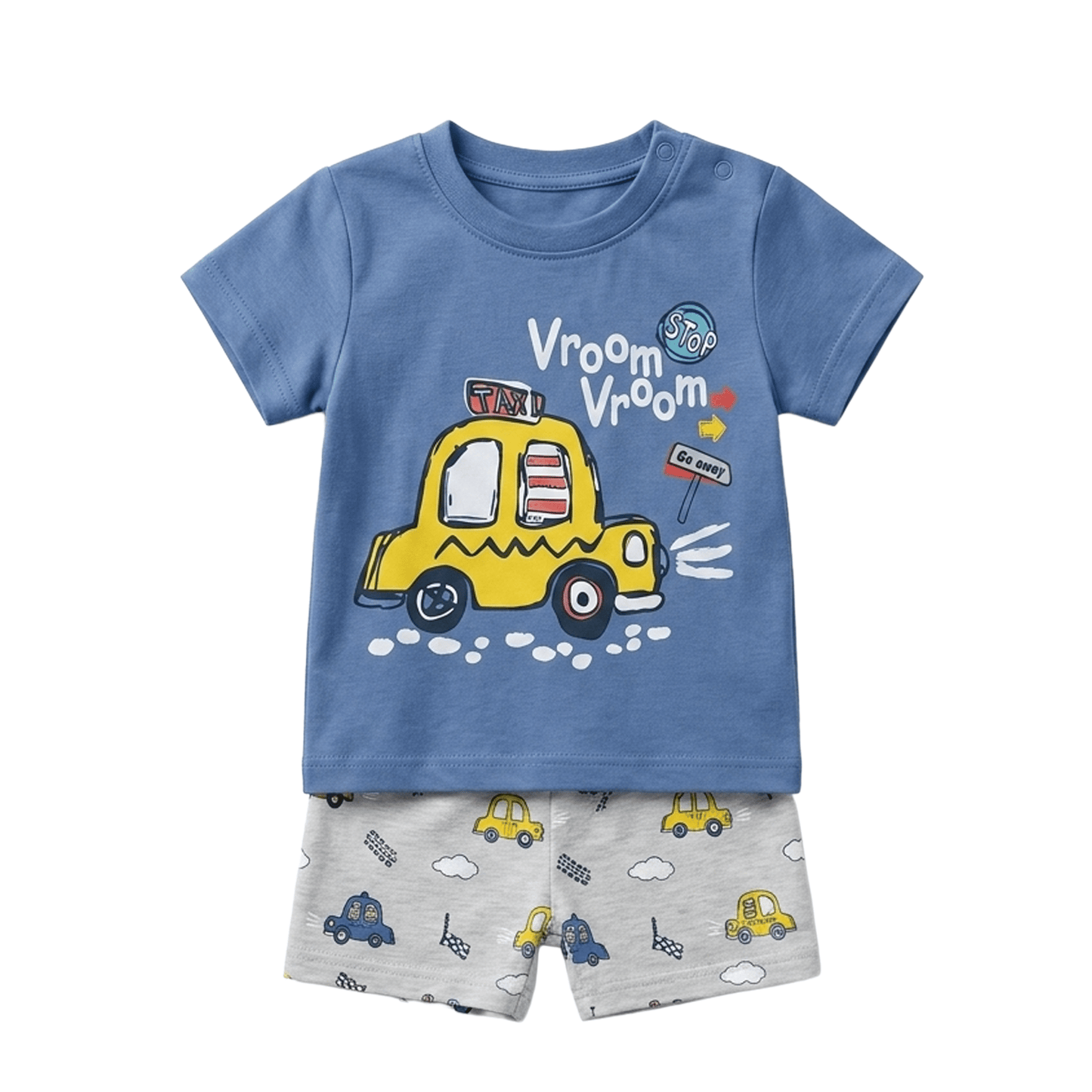 Boys' Summer Set – T-Shirt & Shorts (Vroom Vroom)