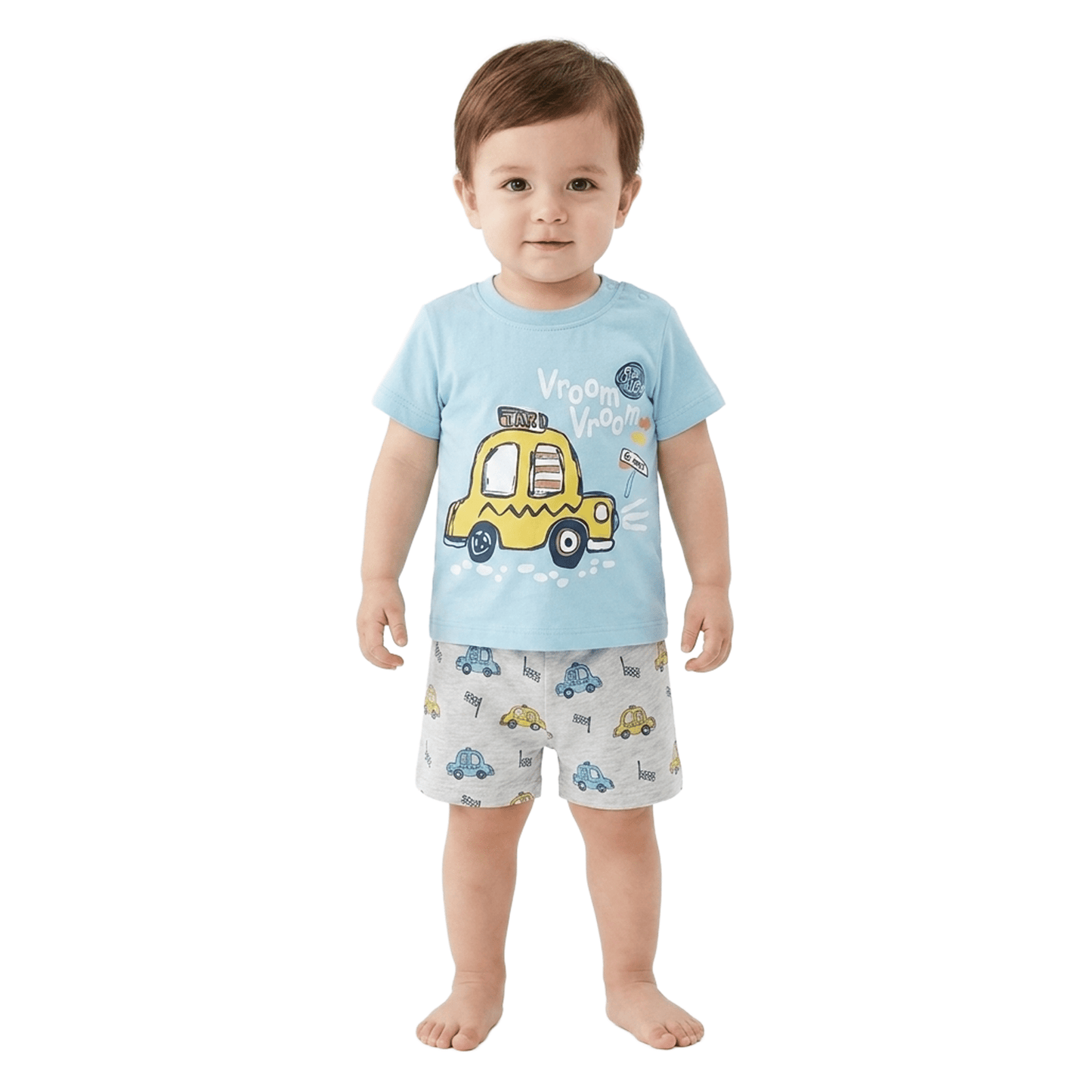 Boys' Summer Set – T-Shirt & Shorts (Vroom Vroom)
