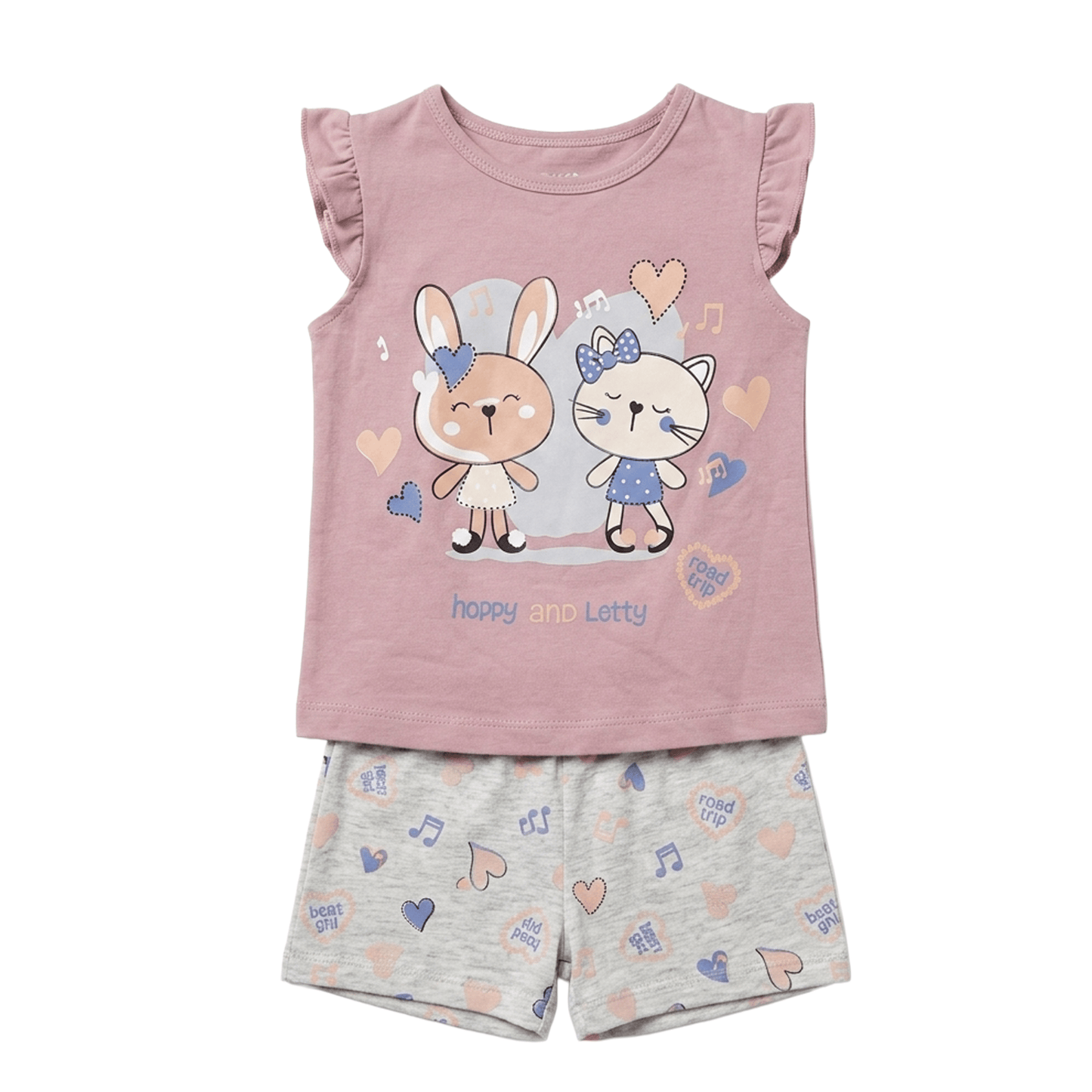 Baby Girls' Summer Set – T-Shirt & Shorts (Hoppy & Lotty)