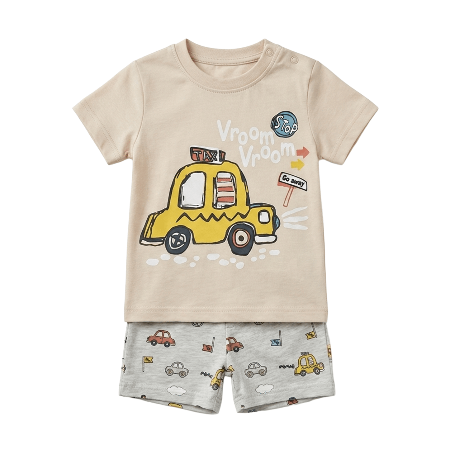 Boys' Summer Set – T-Shirt & Shorts (Vroom Vroom)