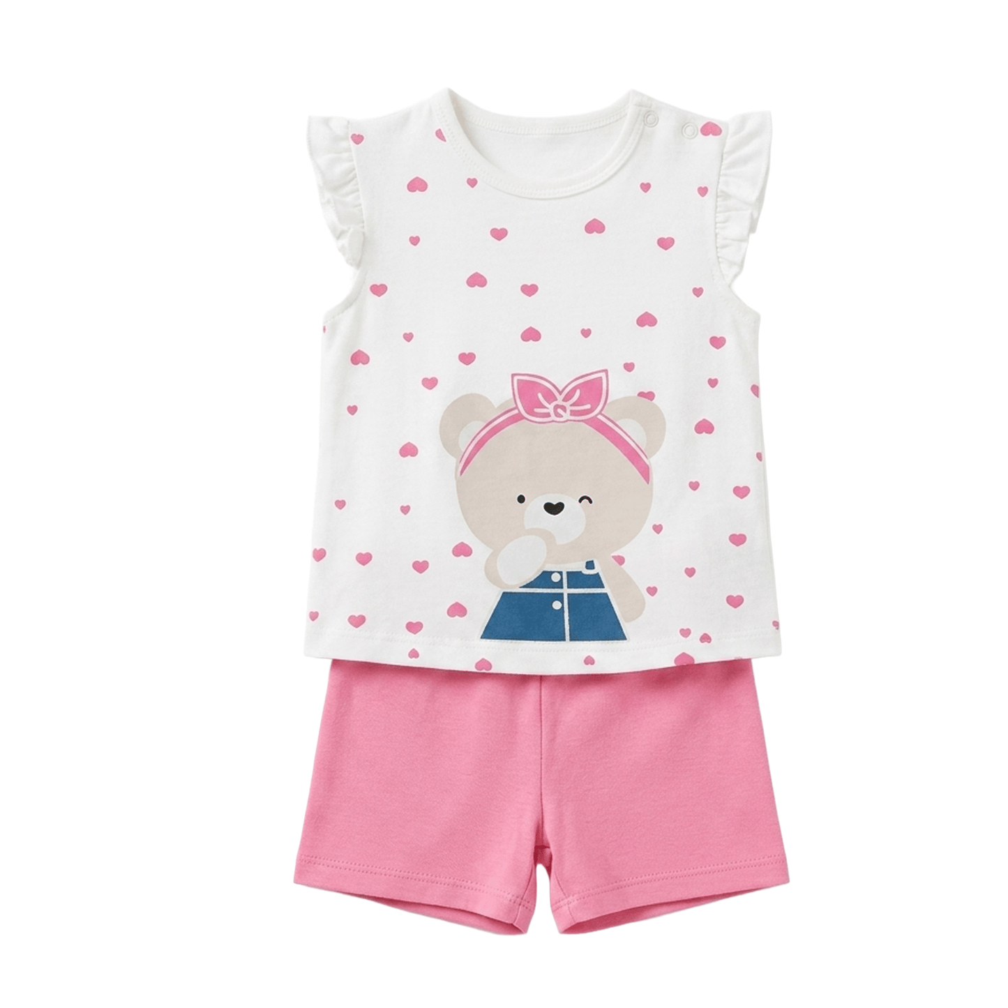 Baby Girls' Summer Set – T-Shirt & Shorts (Baby Care)