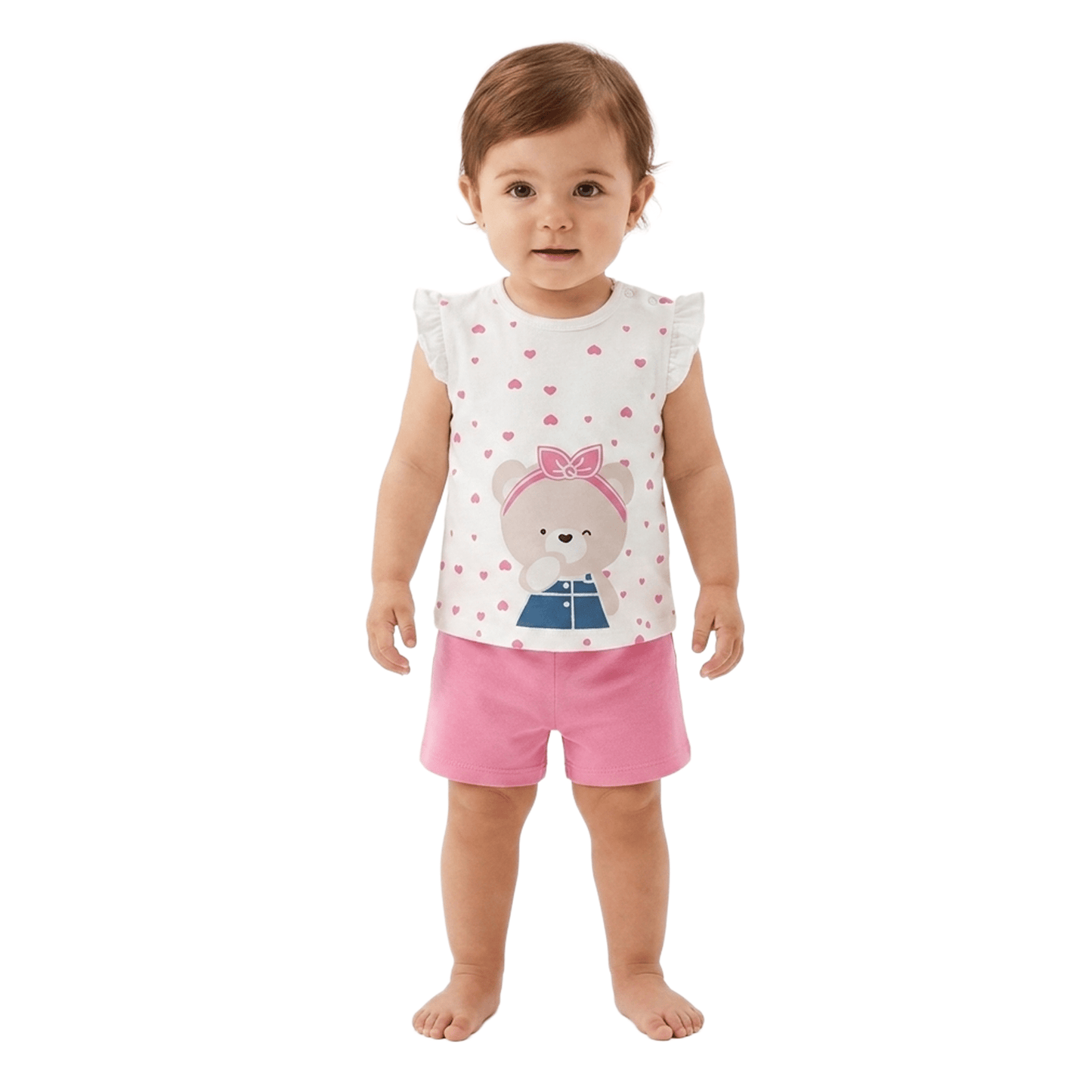 Baby Girls' Summer Set – T-Shirt & Shorts (Baby Care)