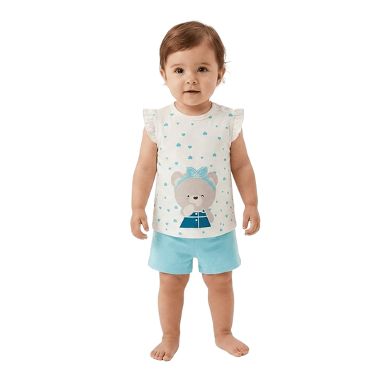 Baby Girls' Summer Set – T-Shirt & Shorts (Baby Care)